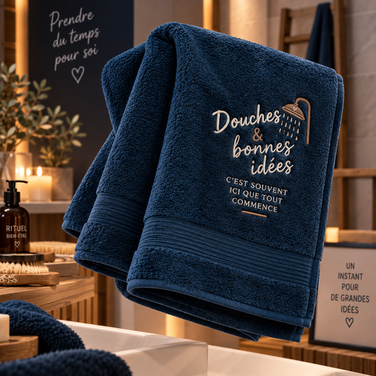 Serviette de bain personnalisée - Brodé
