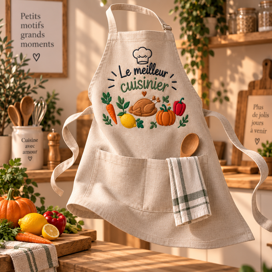 Tablier de cuisine Personnalisé - Brodé