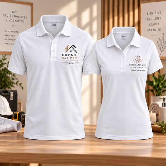 Polo professionnel personnalisé - Floqué